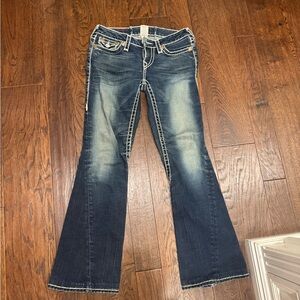 True Religion Blue Flare Wide Leg Jeans